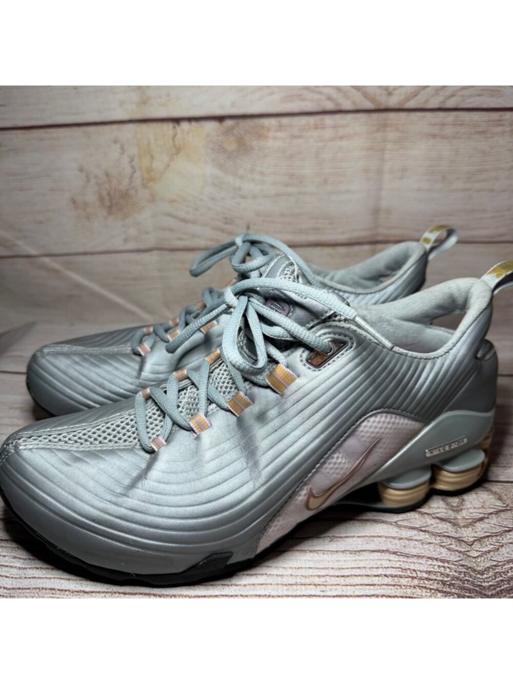 VTG Y2K Nike Shox Energia Womens Sneakers Shoes Size 9 Gray Pink Silver